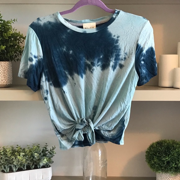 Blue Tie Dye Crop Top - Picture 1 of 4